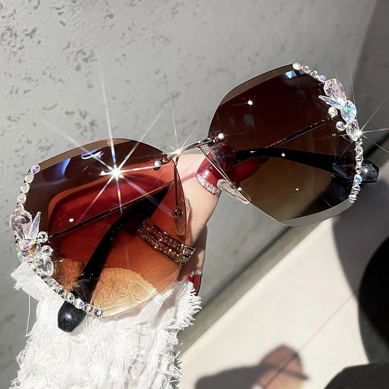 Wholesale rhinestone UV resistant PC sunglasses
